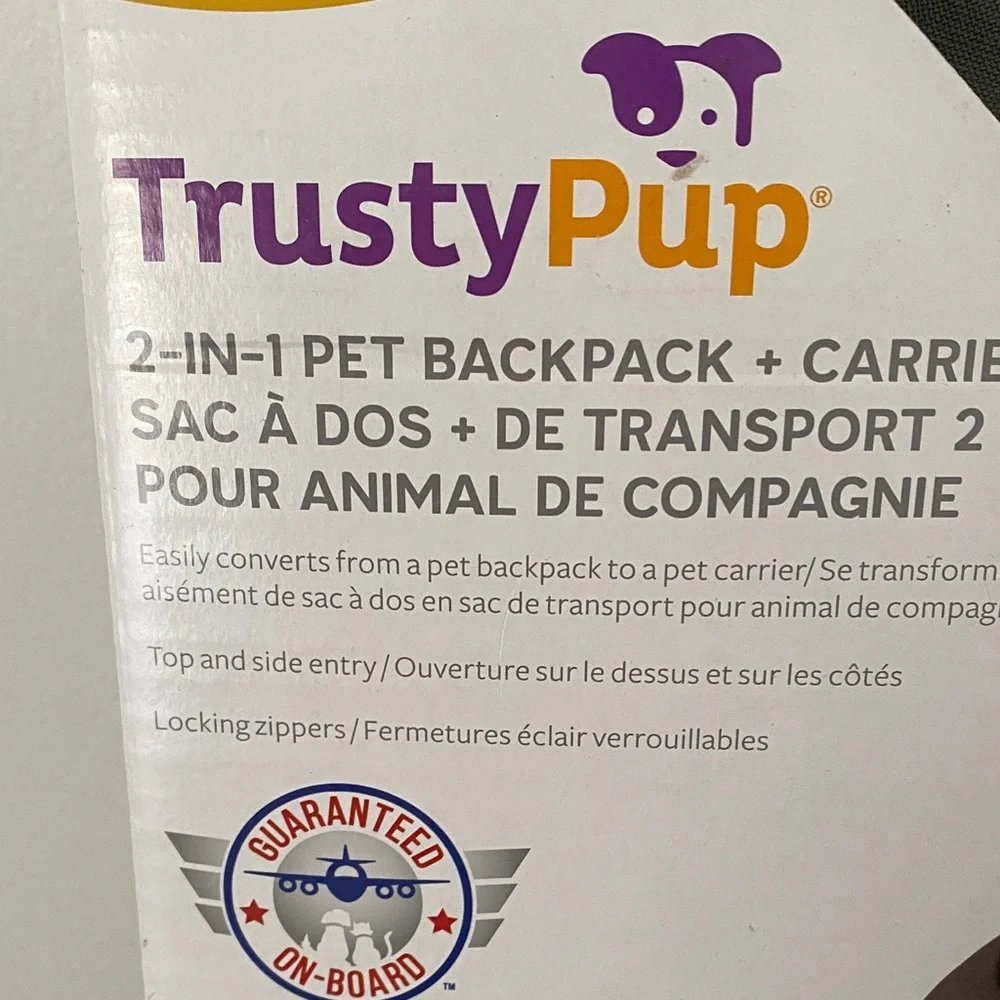 TRusty Black and Gray Pet Travel Backpack